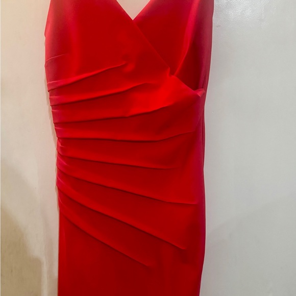 Bright Red Ruched Dress - size 10 Excellent Condition. Sexy Evening Body Con - Picture 8 of 8